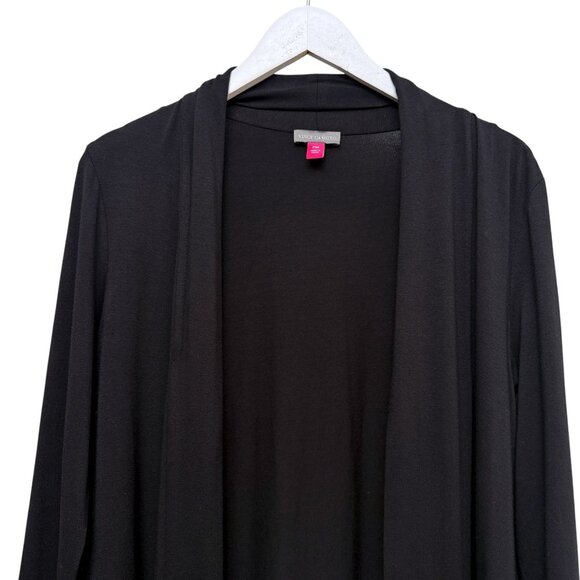 Vince Camuto Black Cardigan Medium Petite Stretch Viscose Jersey Open Front - Picture 4 of 7
